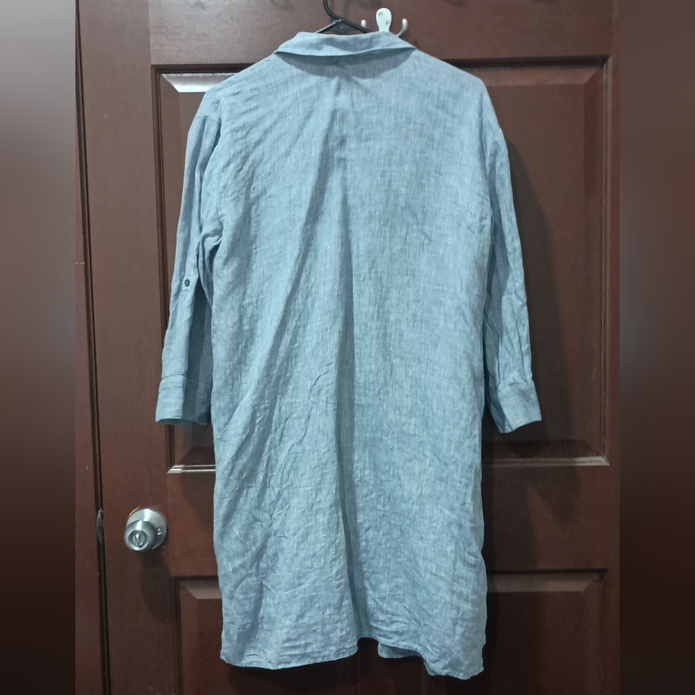 Haven 100% Linen Blue Tunic/Dress Size S - Picture 2 of 5
